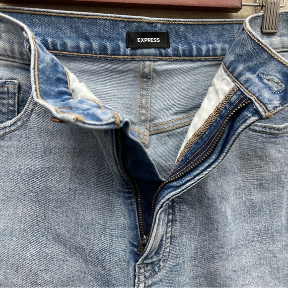 Womens Express Mommy Distressed Super High Rise 14R - Picture 3 of 6